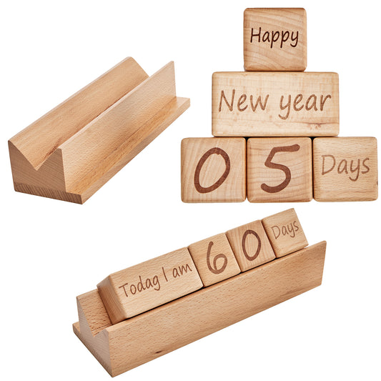 Lanttoe Baby Milestone Blocks with Newborn Photography Props Base(Set of 6)