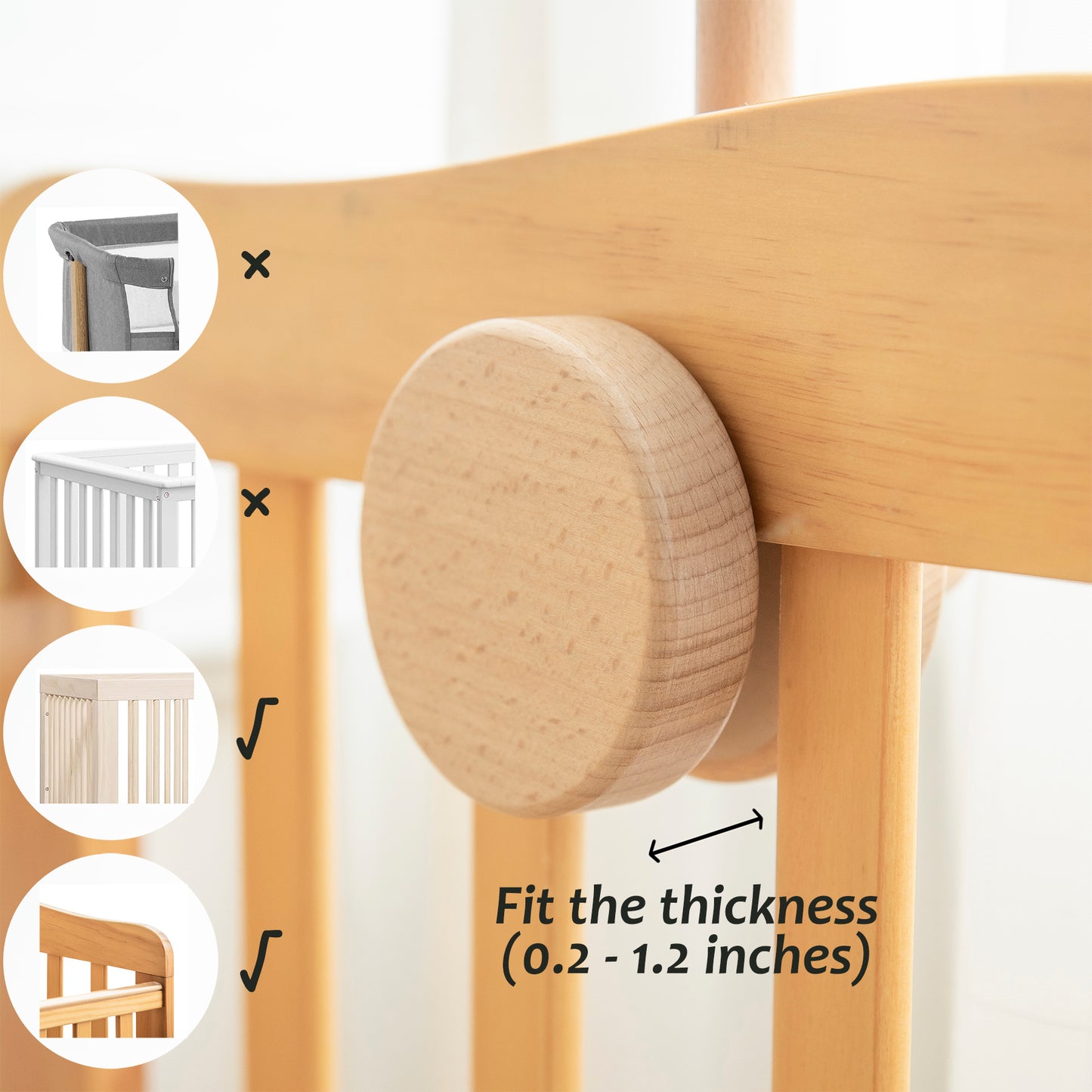 Lanttoe Crib Mobile Arm-Original wood