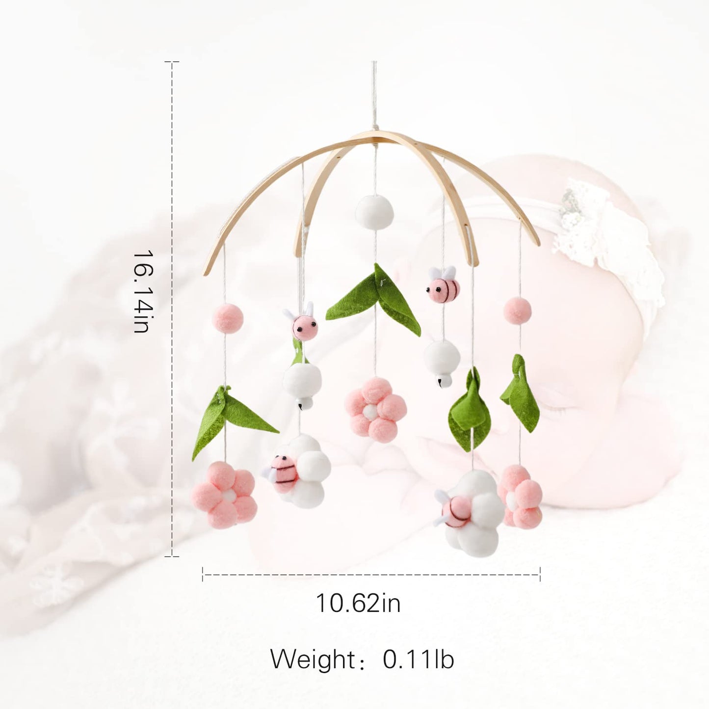 Lanttoe Floral Crib Mobile Rotating Bloom for a Soothing Sleep Experience